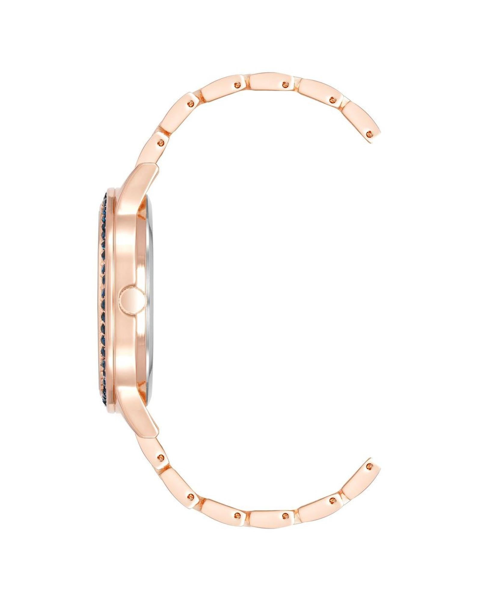 Rose Gold Analog Fashion Watch with Rhinestone Detail One Size Women-Quartz Watches-PEROZ Accessories