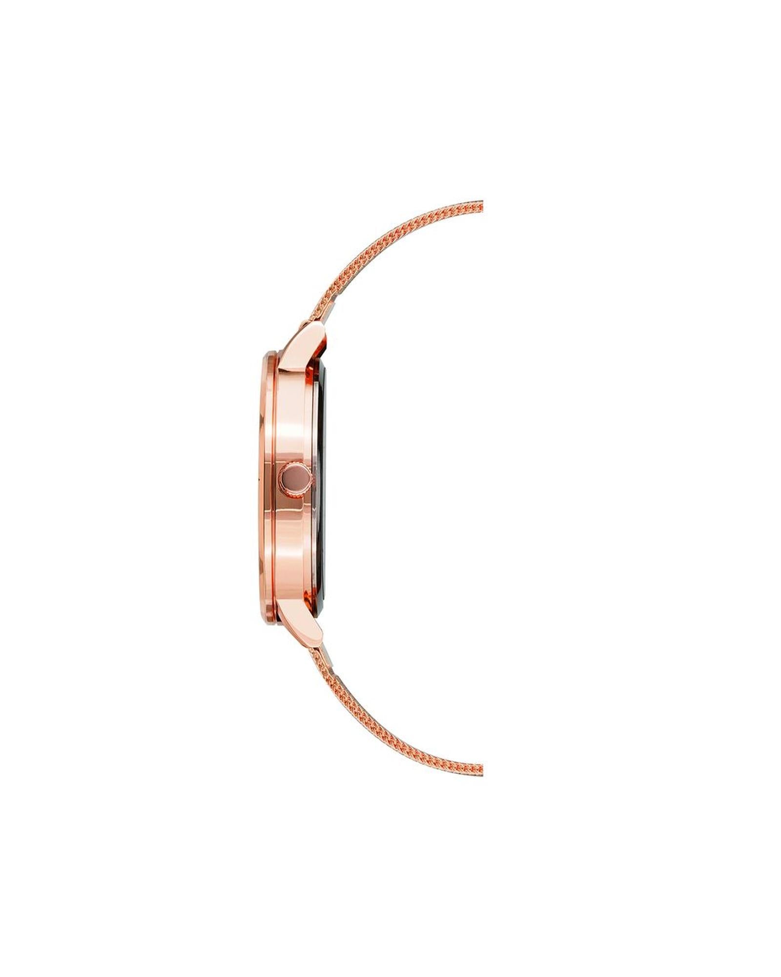 Rose Gold Analog Bangle Watch with Rhine Stone Facing One Size Women-Quartz Watches-PEROZ Accessories
