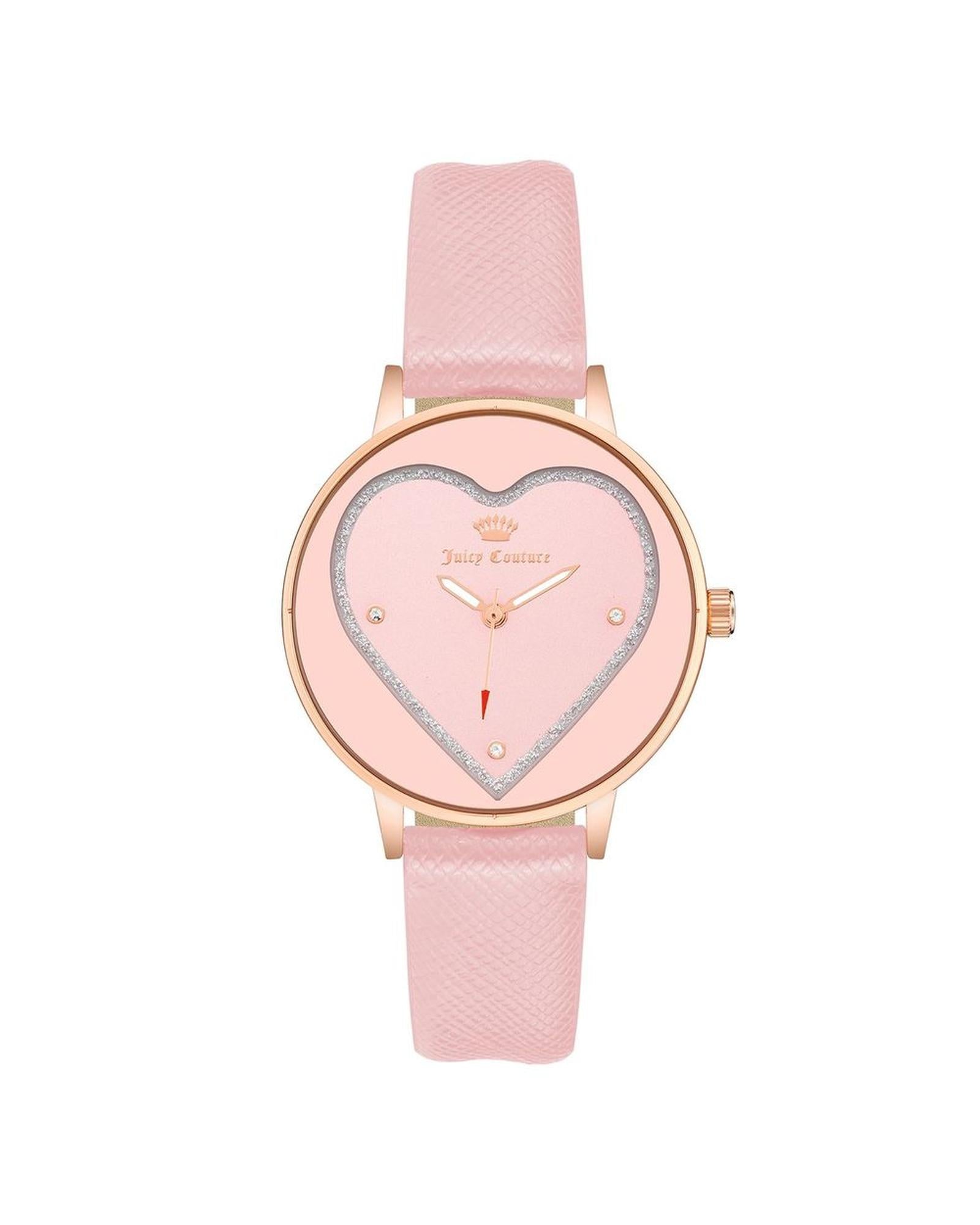 Rose Gold Rhinestone Fashion Watch with Leatherette Strap One Size Women-Quartz Watches-PEROZ Accessories