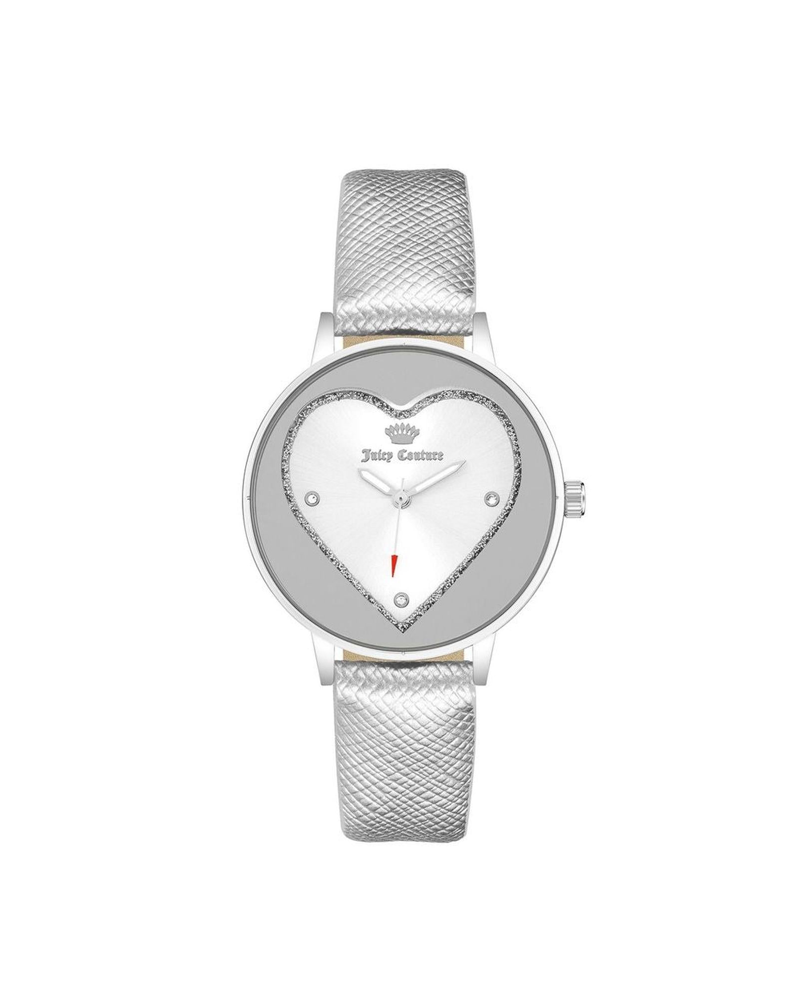 Silver Fashion Watch with Rhinestone Detail One Size Women-Quartz Watches-PEROZ Accessories