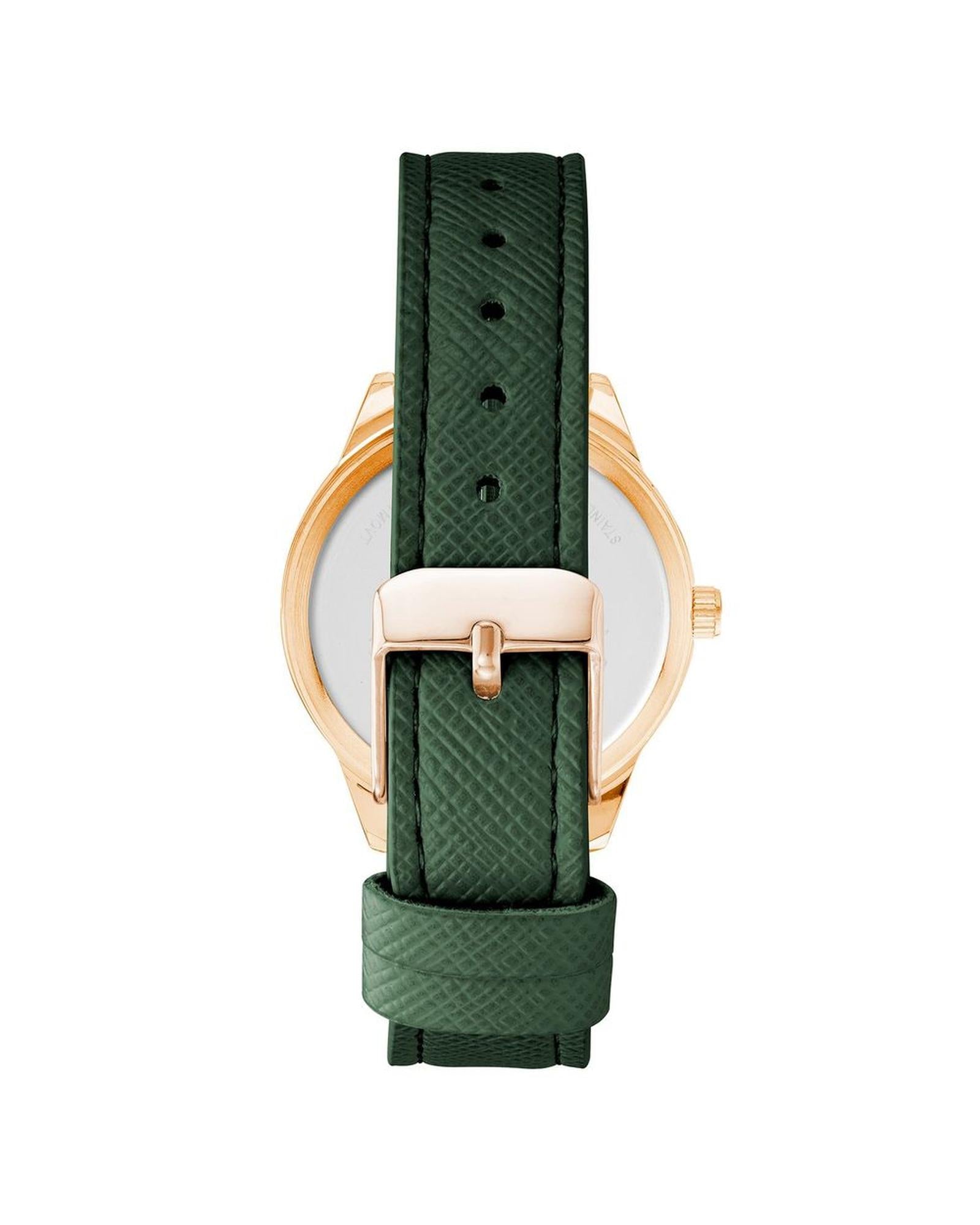 Rose Gold Analog Fashion Watch with Rhine Stone Detail One Size Women-Quartz Watches-PEROZ Accessories