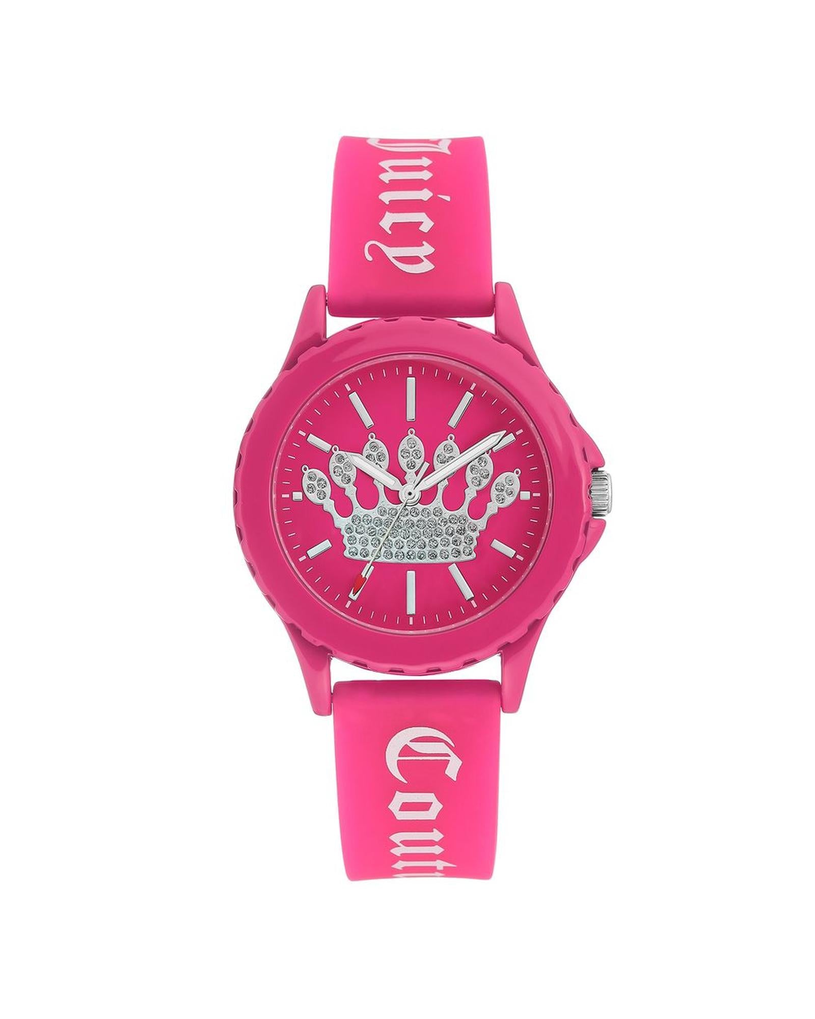 Pink Analog Quartz Watch with Rhine Stone Facing and Pin Buckle Closure One Size Women-Quartz Watches-PEROZ Accessories