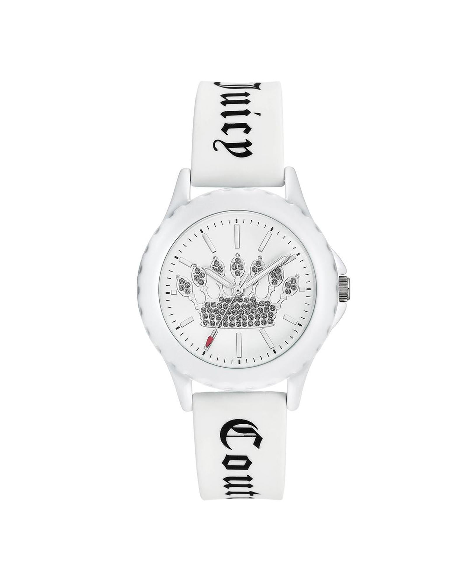 White Quartz Fashion Watch with Rhinestone Detail One Size Women-Quartz Watches-PEROZ Accessories