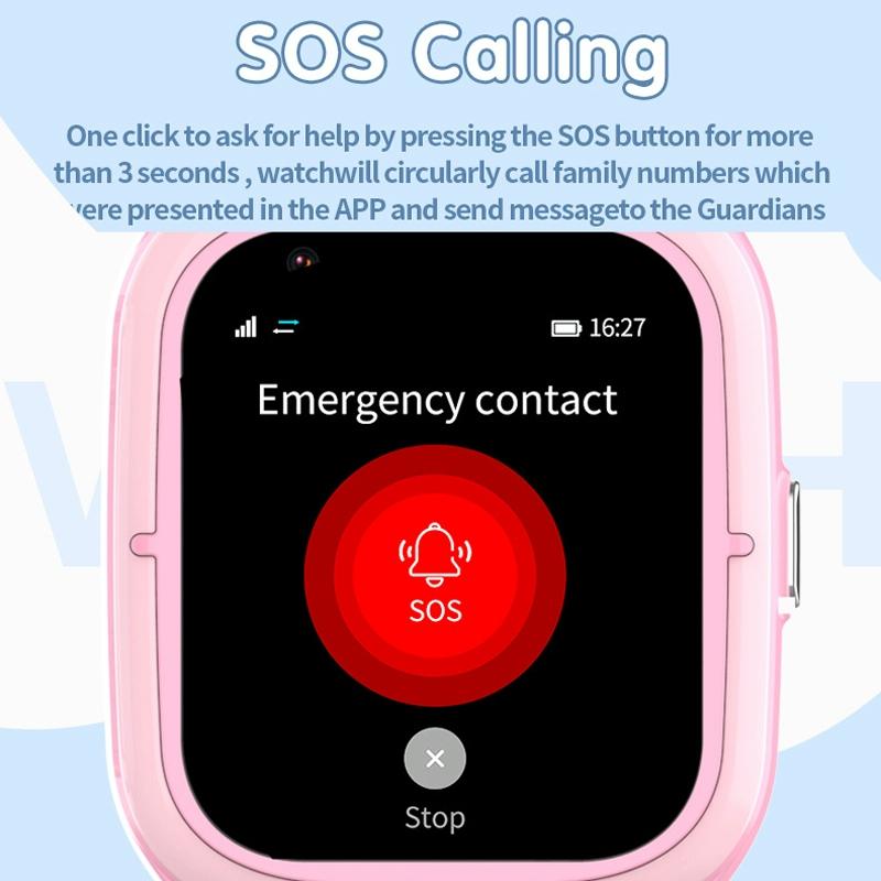 4G Kids Smart Phone Positioning Watch Ip67 Waterproof / Video / Voice Calling - Pink-Smart Watches-PEROZ Accessories
