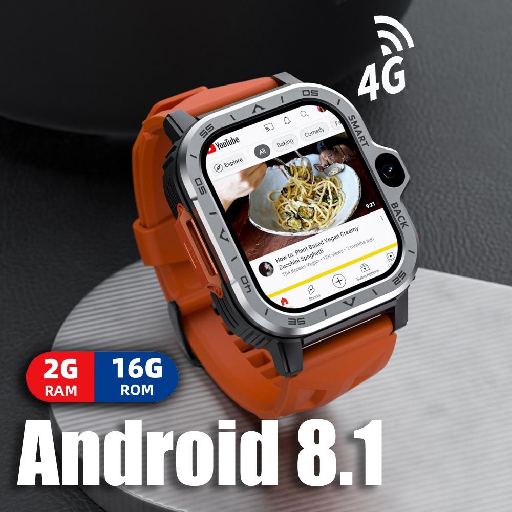 2.02 Inch Android 8.1 Full Network Wifi Card Bluetooth Smart Watch - Silver-Smart Watches-PEROZ Accessories