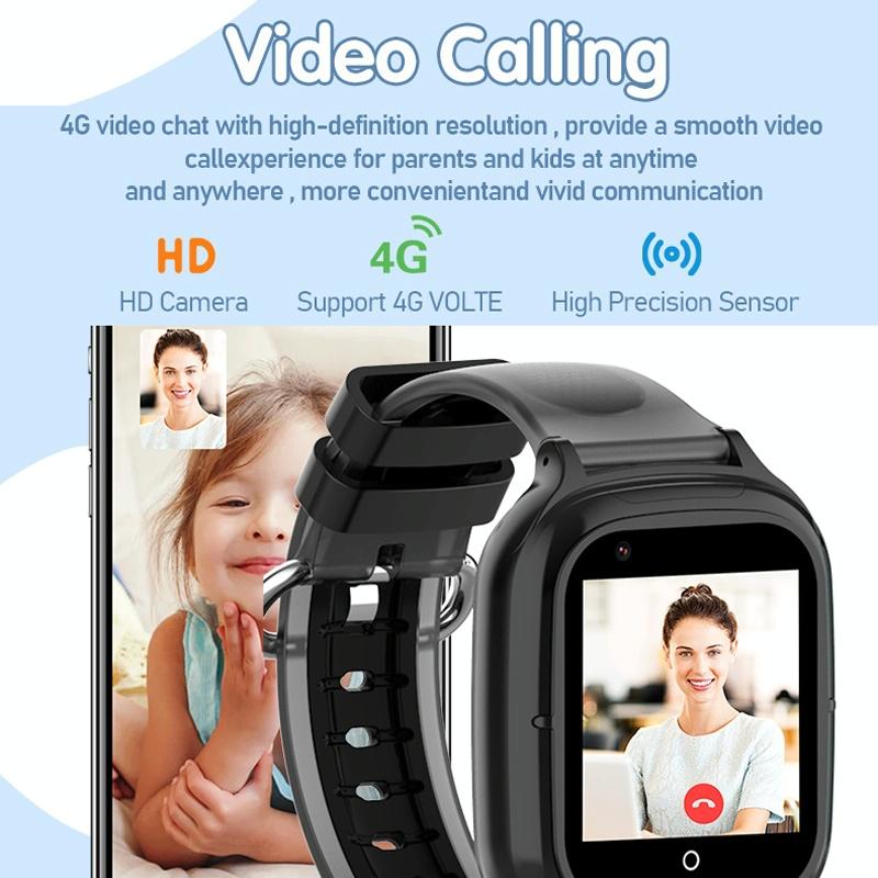 4G Kids Smart Phone Positioning Watch Ip67 Waterproof / Video / Voice Calling - Black-Smart Watches-PEROZ Accessories