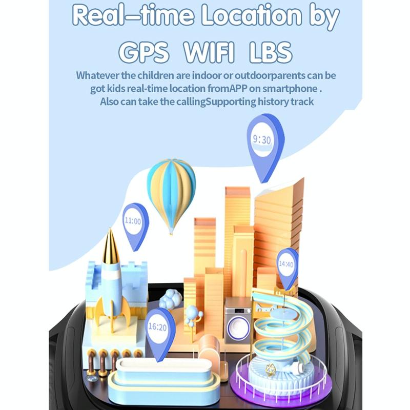 4G Kids Smart Phone Positioning Watch Ip67 Waterproof / Video / Voice Calling - Black-Smart Watches-PEROZ Accessories