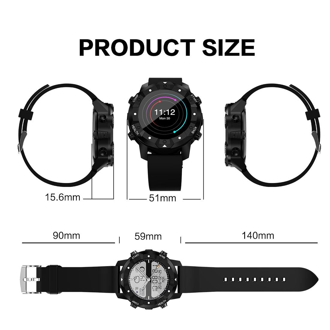 1.39 Inch Oled Screen Display Bluetooth Smart Watch Ip67 Waterproof Support Compass / Heart Rate Monitor / Sim Card / Gps Navigation Compatible With Android And Ios Phones Orange-Smart Watches-PEROZ Accessories