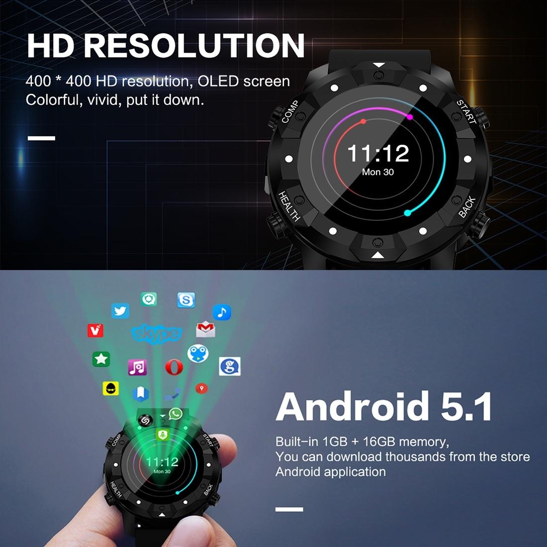 1.39 Inch Oled Screen Display Bluetooth Smart Watch Ip67 Waterproof Support Compass / Heart Rate Monitor / Sim Card / Gps Navigation Compatible With Android And Ios Phones Orange