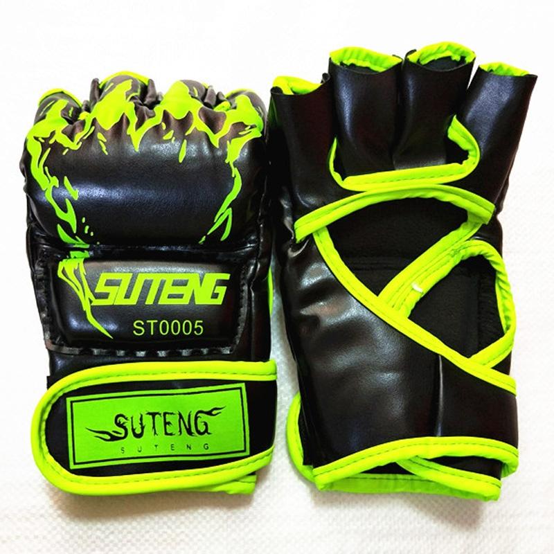 Adult Half-Finger Boxing Gloves For Training - Green-Sports & Fitness > Exercise, Gym & Fitness > Boxing & Martial Arts-PEROZ Accessories