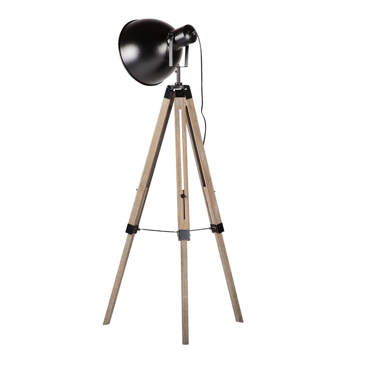 Havana Retro Large Tripod Floor Lamp Industrial Modern Adjustable Wood Frame Light-Home & Garden > Lighting > Floor Lamps-PEROZ Accessories