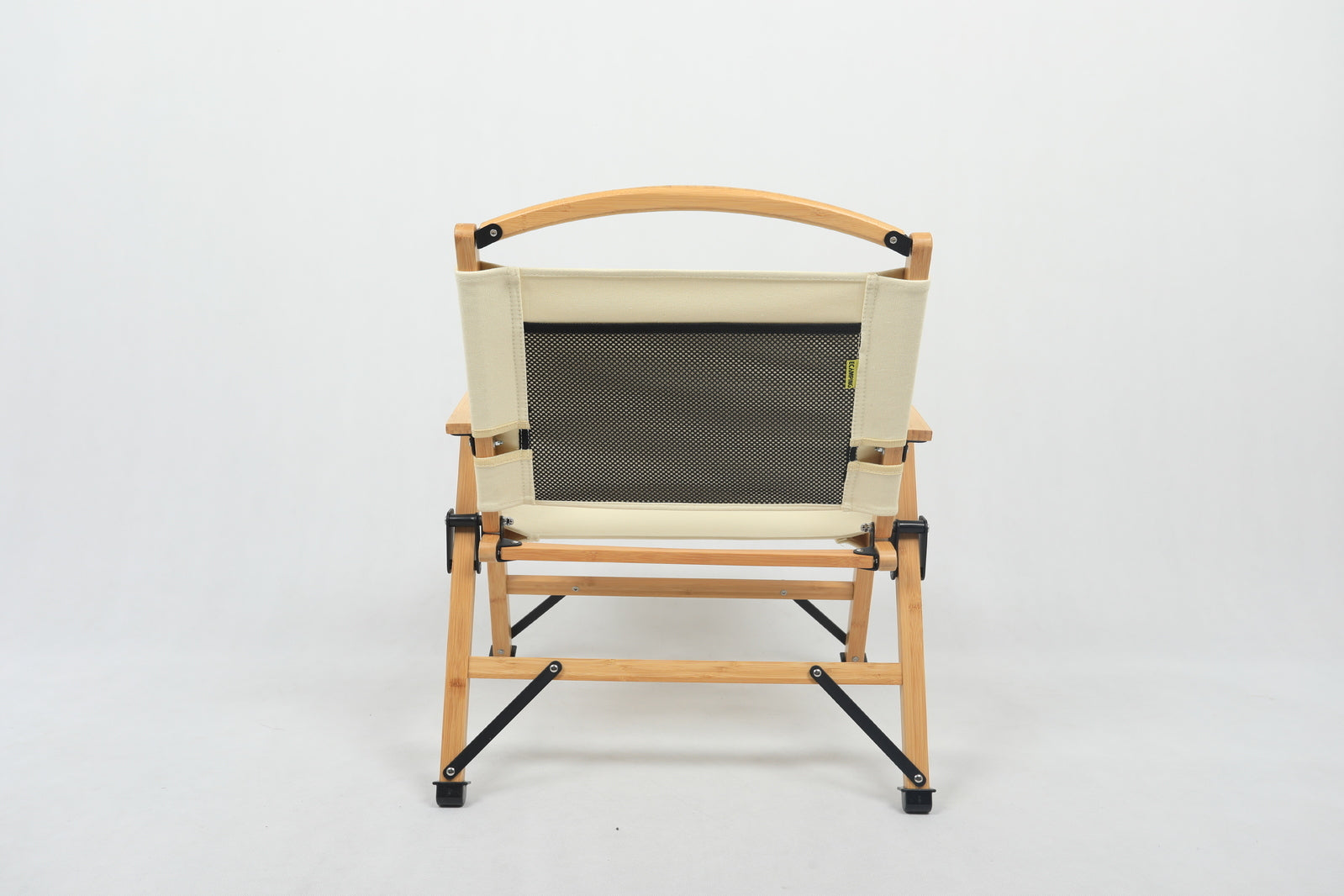 Bamboo Canvas Foldable Outdoor Camping Chair Wooden Travel Picnic Park - Khaki/Beige-Outdoor Recreation > Camping > Camp Furniture-PEROZ Accessories