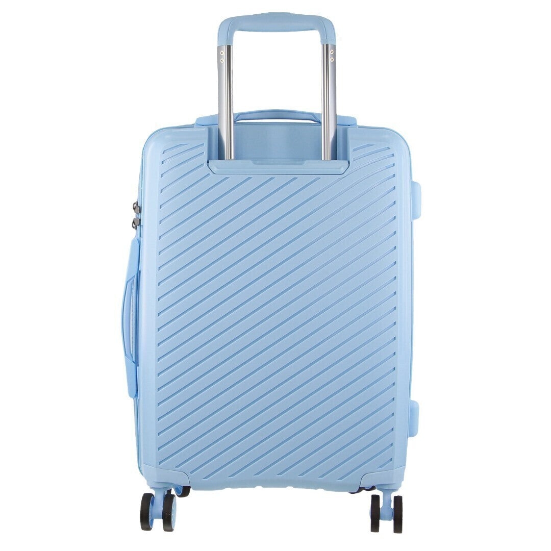 Pierre Cardin Inspired Milleni Hardshell 3-Piece Luggage Bag Set Travel Suitcase - Blue-Home & Garden > Travel-PEROZ Accessories