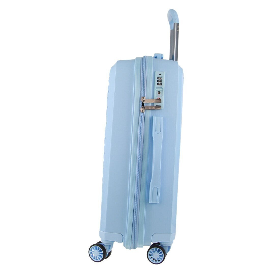 Pierre Cardin Inspired Milleni Hardshell 3-Piece Luggage Bag Set Travel Suitcase - Blue-Home & Garden > Travel-PEROZ Accessories