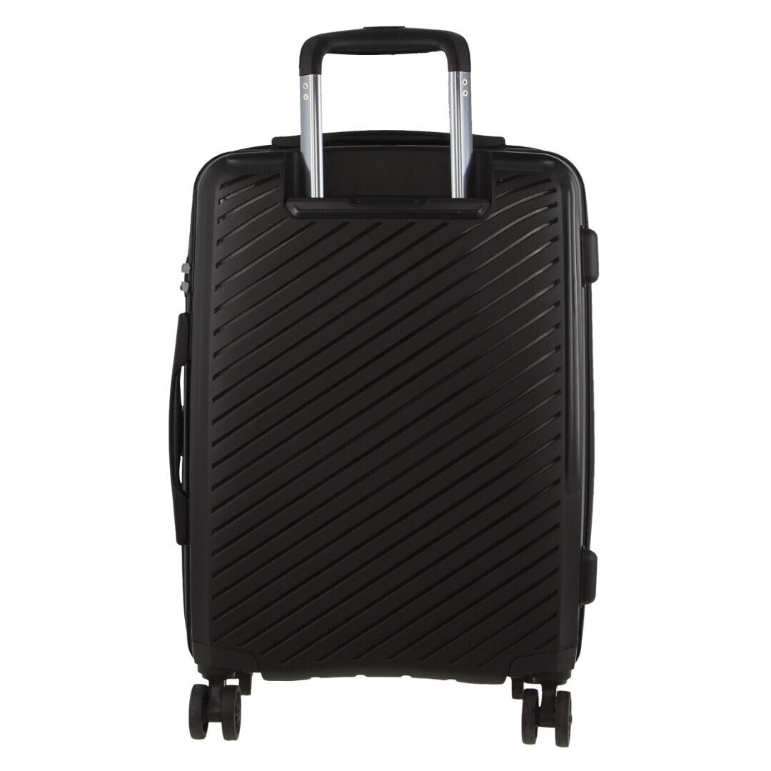 Pierre Cardin Inspired Milleni Cabin Luggage Bag Travel Carry On Suitcase 54cm (39L) - Black-Home & Garden > Travel-PEROZ Accessories