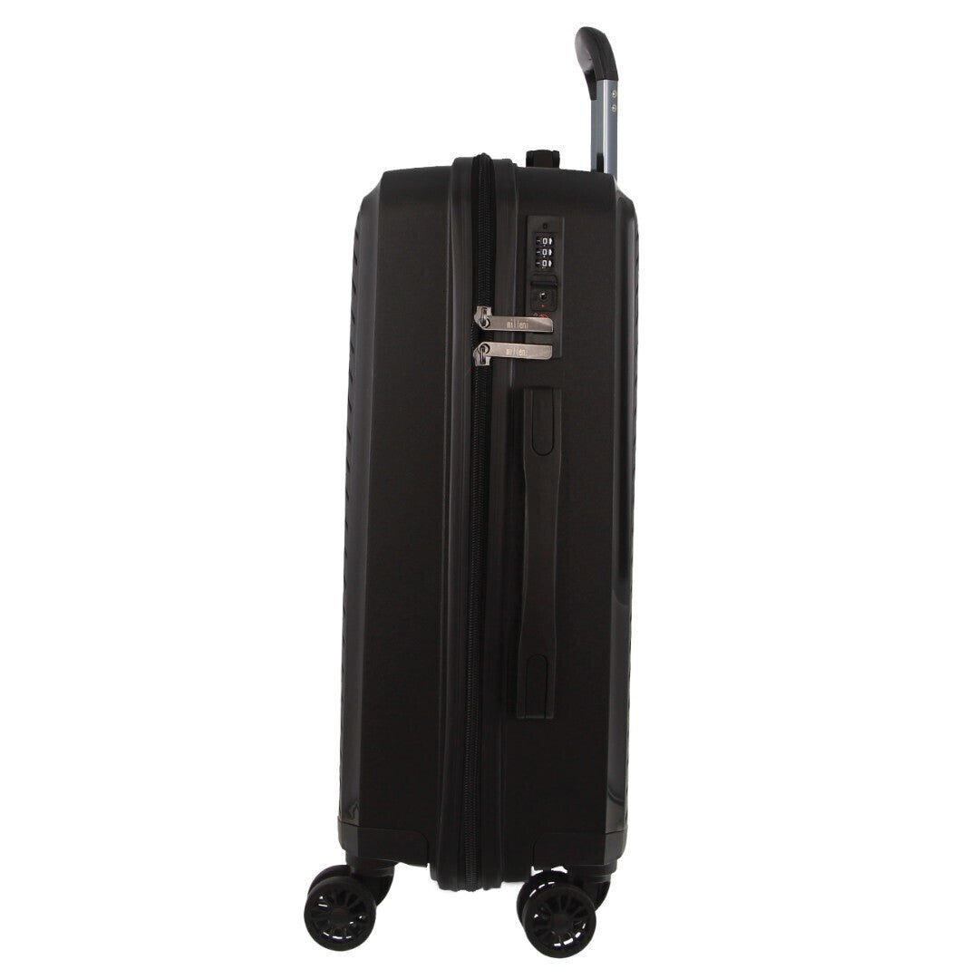Pierre Cardin Inspired Milleni Cabin Luggage Bag Travel Carry On Suitcase 54cm (39L) - Black-Home & Garden > Travel-PEROZ Accessories