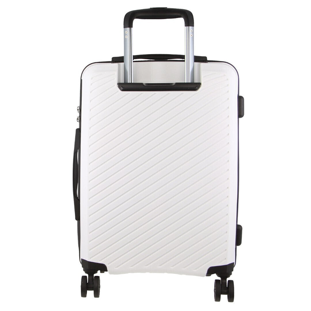 Pierre Cardin Inspired Milleni Hardshell 3-Piece Luggage Bag Set Travel Suitcase - White-Home & Garden > Travel-PEROZ Accessories