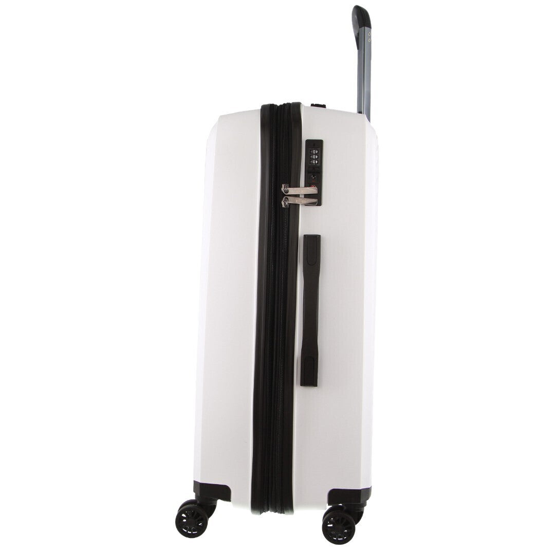 Monaco Checked Luggage Bag Travel Carry On Suitcase 65cm (82.5L) - White-Home & Garden > Travel > Suitcases-PEROZ Accessories
