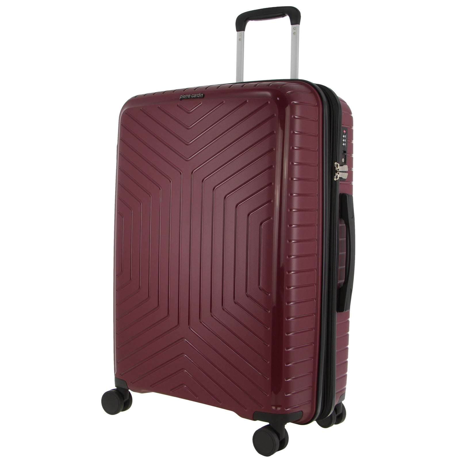Pierre Cardin 76cm Large Hard-Shell Suitcase Travel Luggage Bag - Burgundy-Home & Garden > Travel > Suitcases-PEROZ Accessories