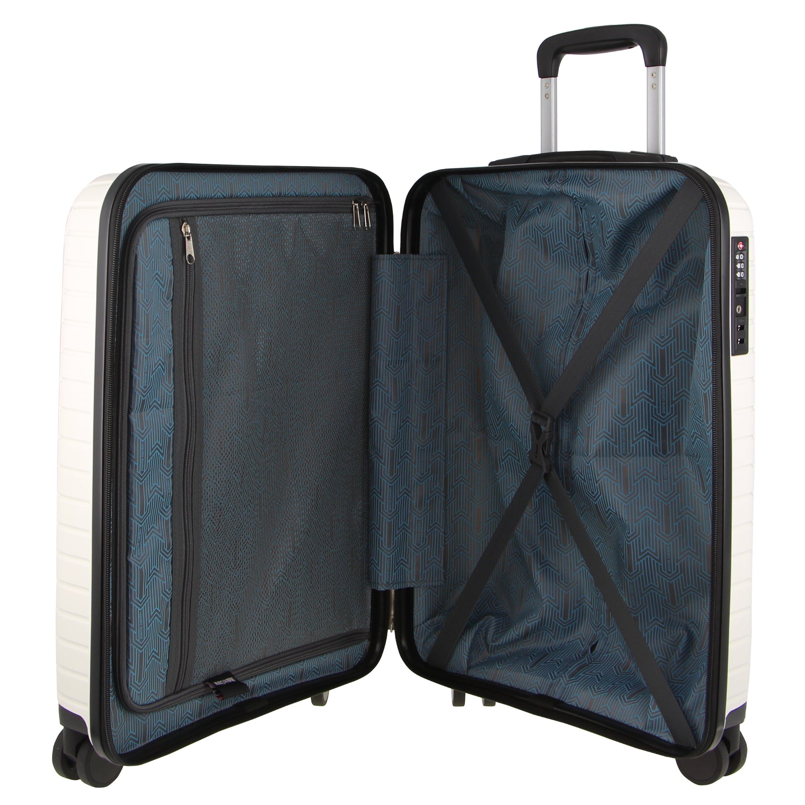 Pierre Cardin 76cm Large Hard-Shell Suitcase Travel Luggage Bag - White-Home & Garden > Travel > Suitcases-PEROZ Accessories