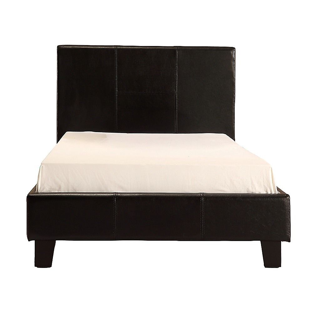 Single PU Leather Bed Frame Black-Furniture > Bedroom-PEROZ Accessories