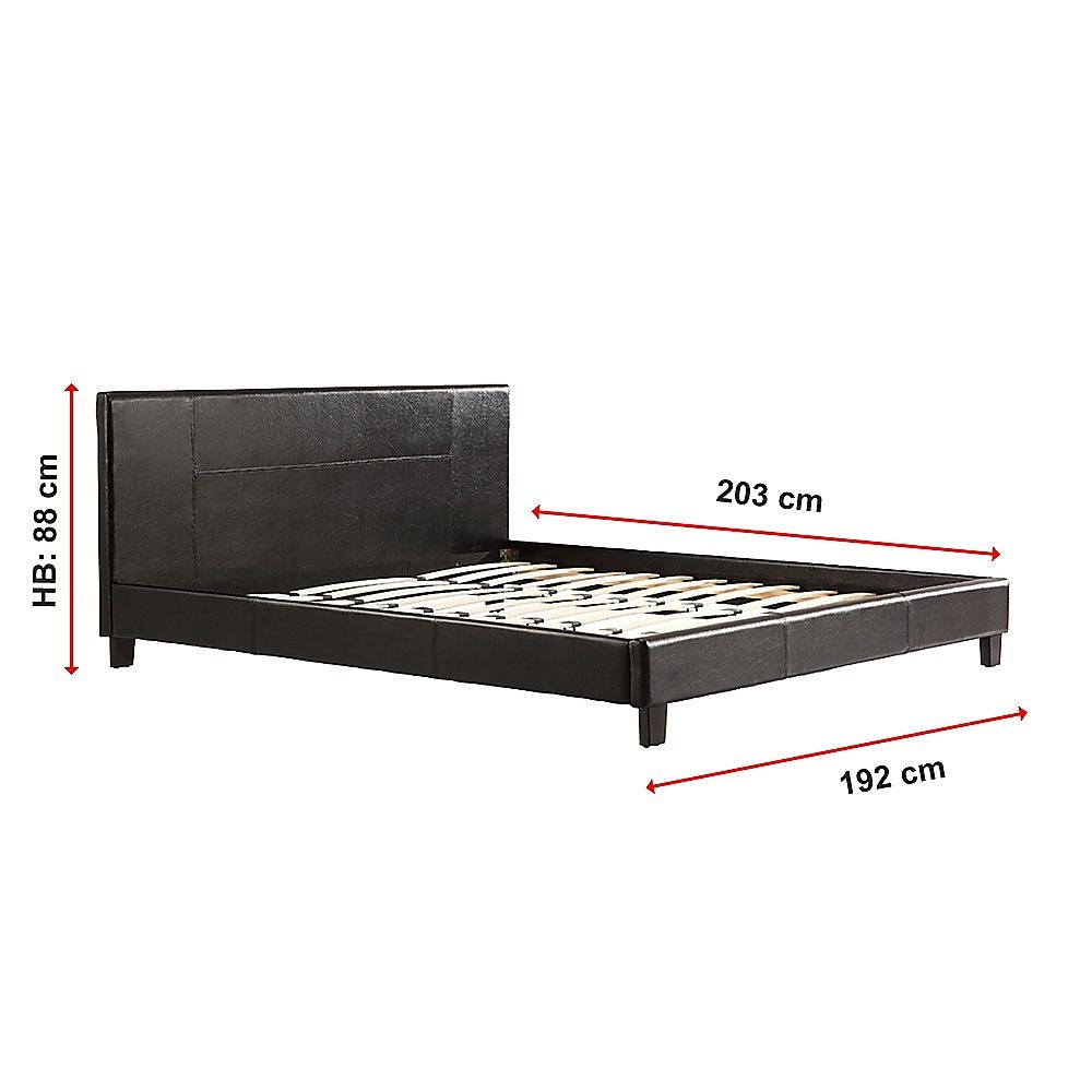King PU Leather Bed Frame Black-Furniture > Bedroom-PEROZ Accessories