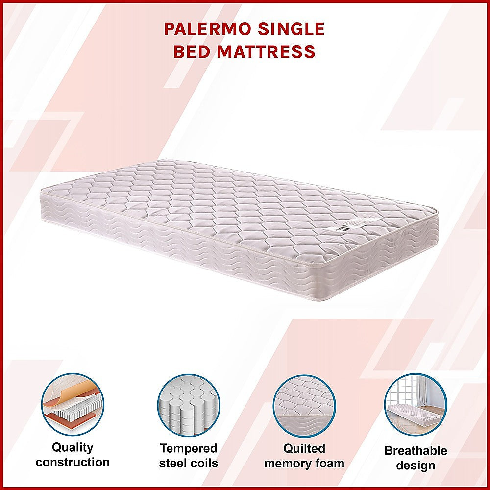 PALERMO Single Bed Mattress-Furniture > Mattresses-PEROZ Accessories