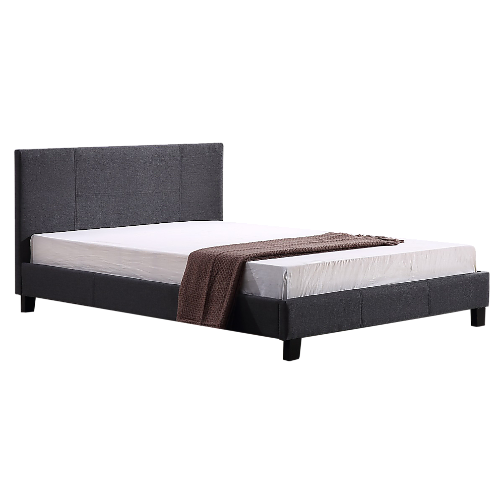 Queen Linen Fabric Bed Frame Grey-Furniture > Bedroom-PEROZ Accessories