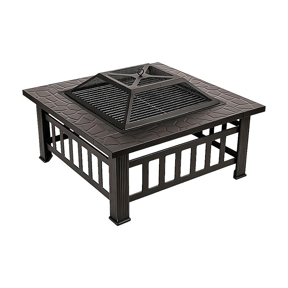 18" Square Metal Fire Pit Outdoor Heater-Fire Pits-PEROZ Accessories
