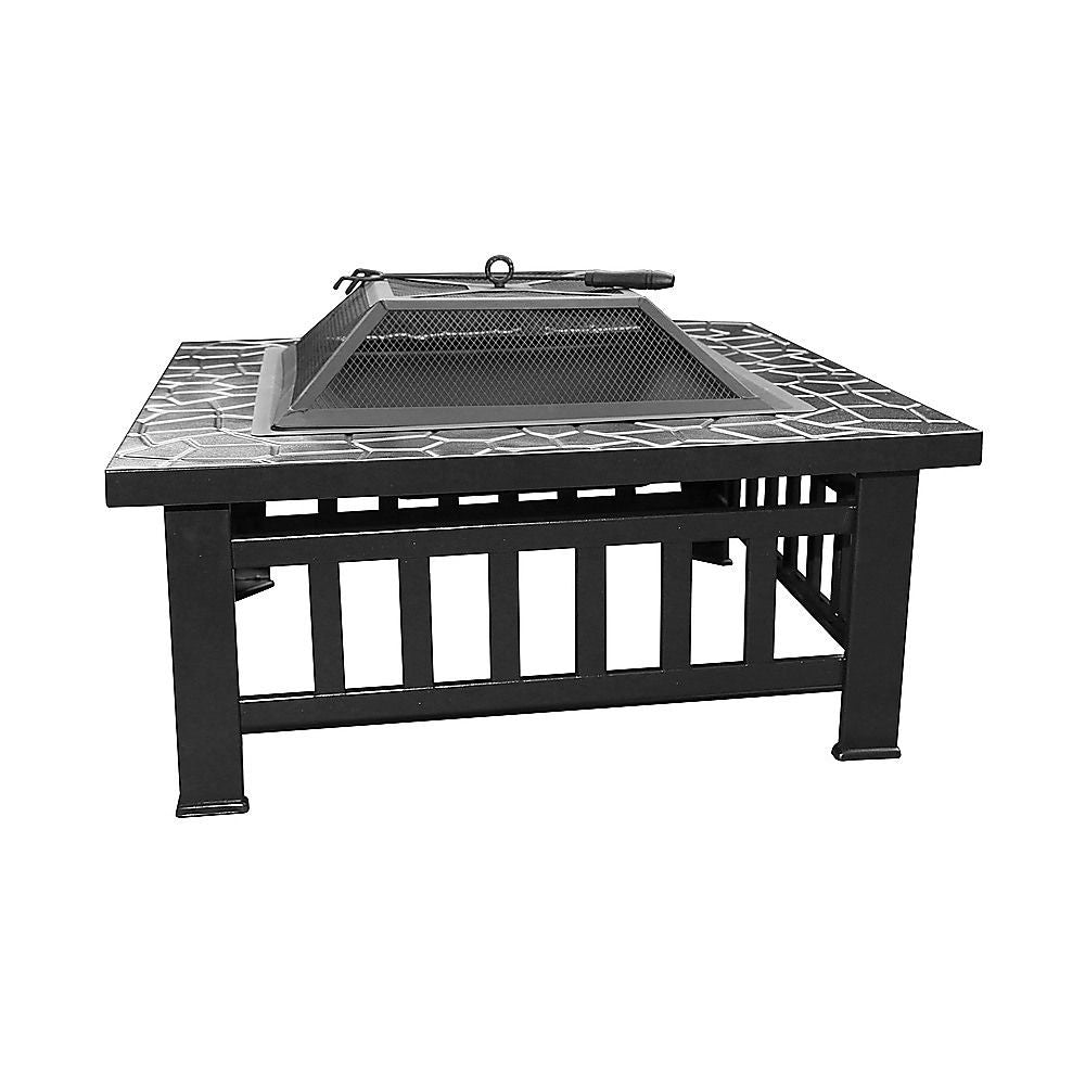 18" Square Metal Fire Pit Outdoor Heater-Fire Pits-PEROZ Accessories