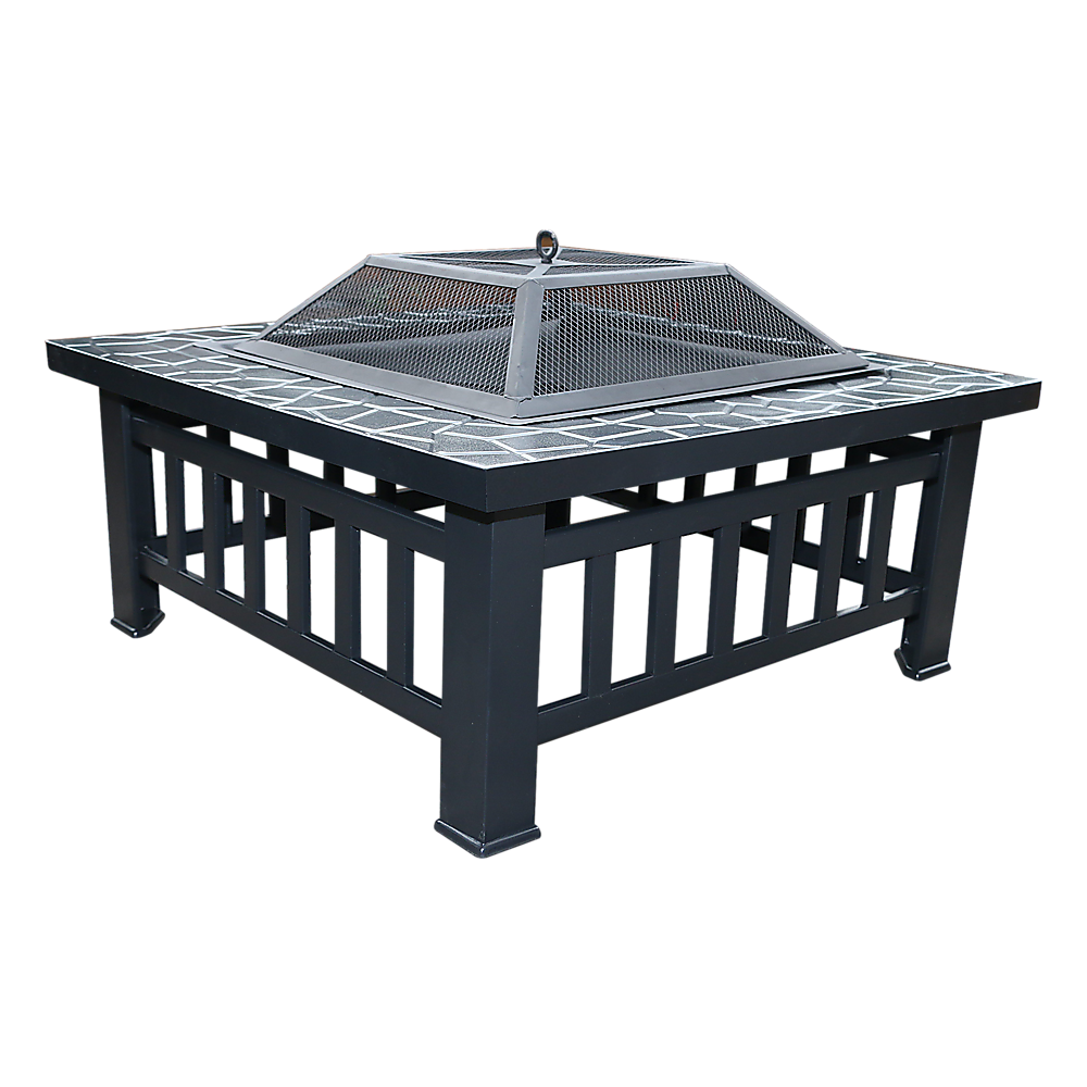 18" Square Metal Fire Pit Outdoor Heater-Fire Pits-PEROZ Accessories