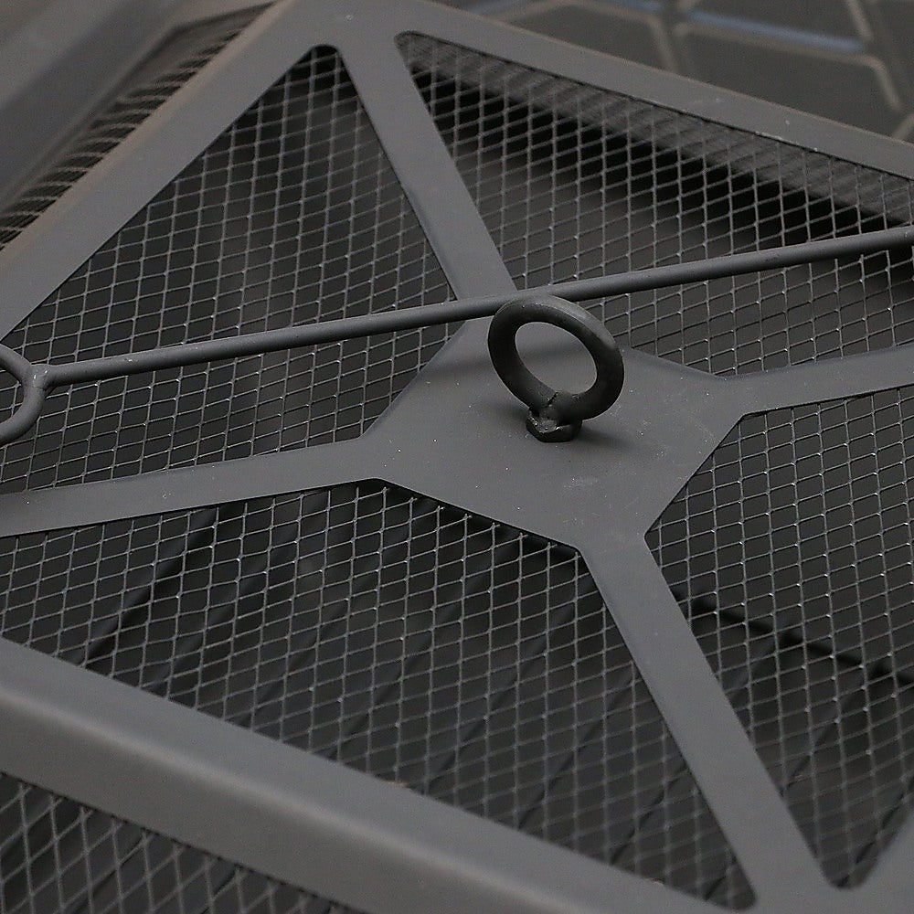 18" Square Metal Fire Pit Outdoor Heater-Fire Pits-PEROZ Accessories