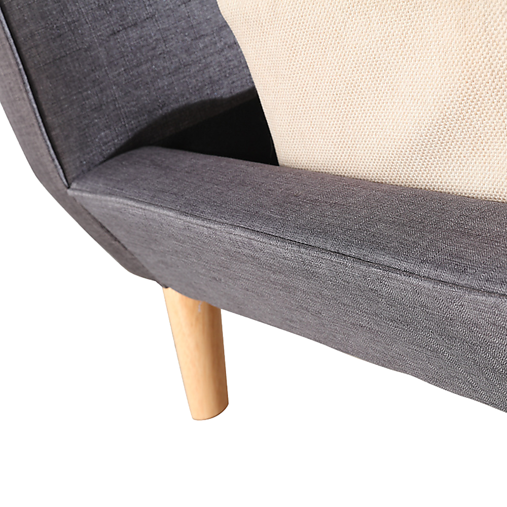 Double Linen Fabric Deluxe Bed Frame Grey-Furniture > Bedroom-PEROZ Accessories