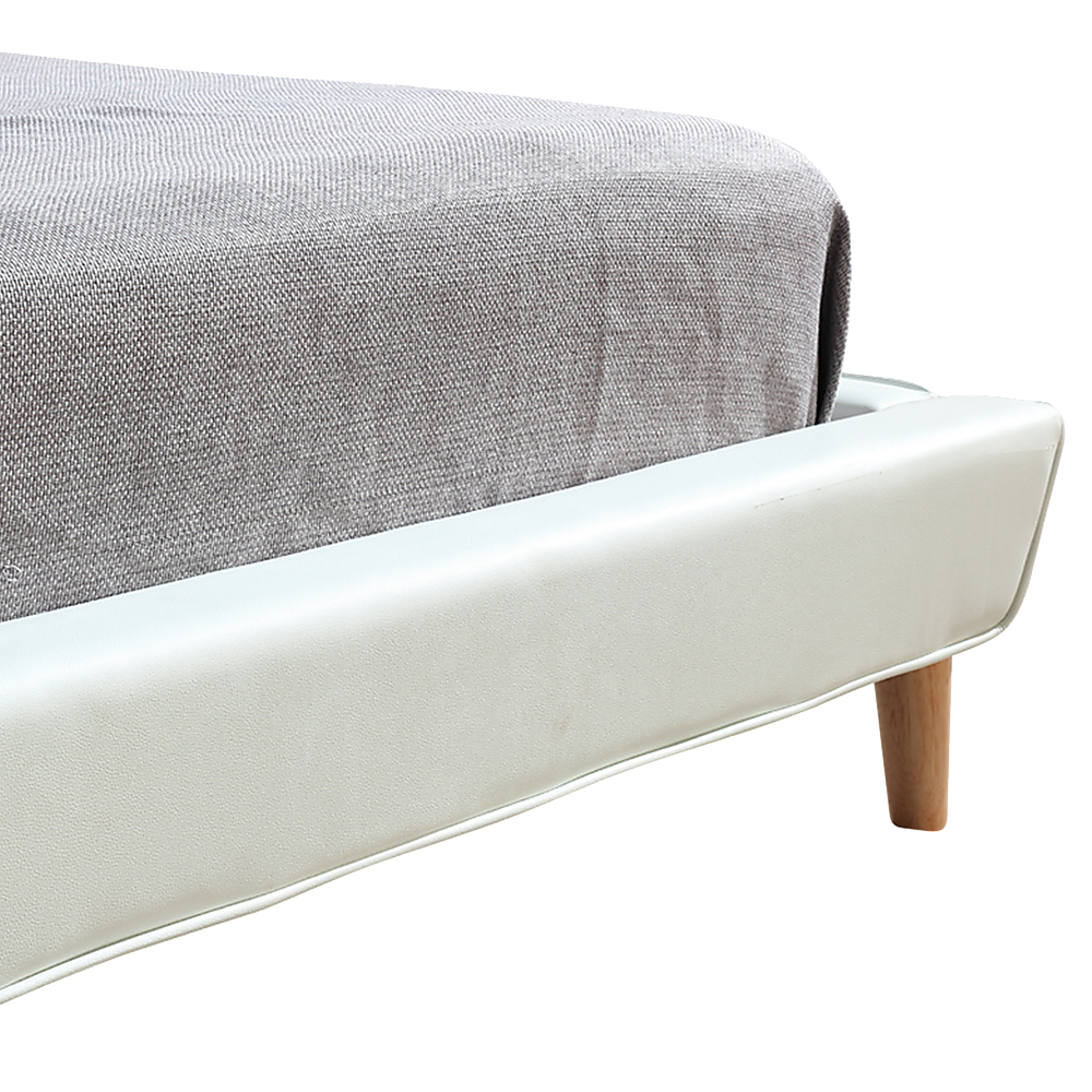 Queen PU Leather Deluxe Bed Frame White-Furniture > Bedroom-PEROZ Accessories