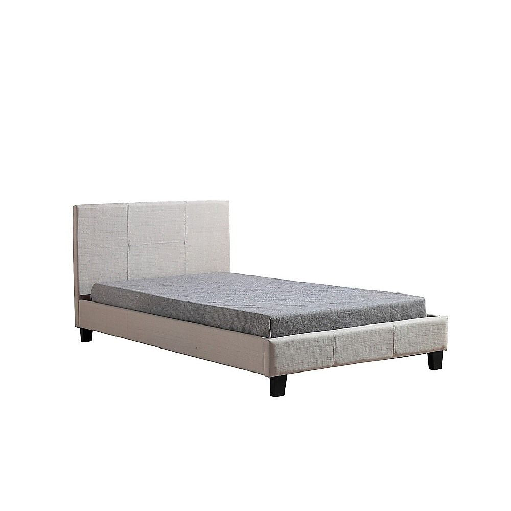 King Single Linen Fabric Bed Frame Beige-Bed Frames-PEROZ Accessories