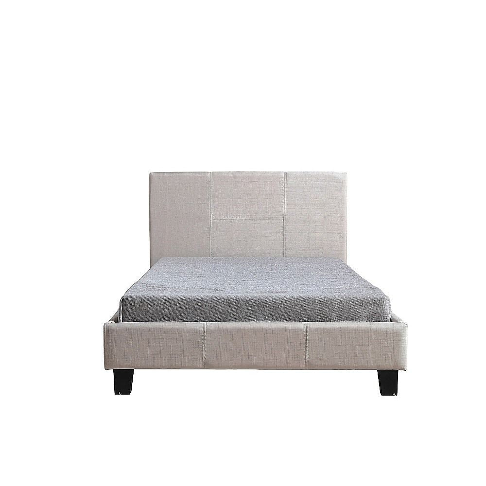 King Single Linen Fabric Bed Frame Beige-Bed Frames-PEROZ Accessories