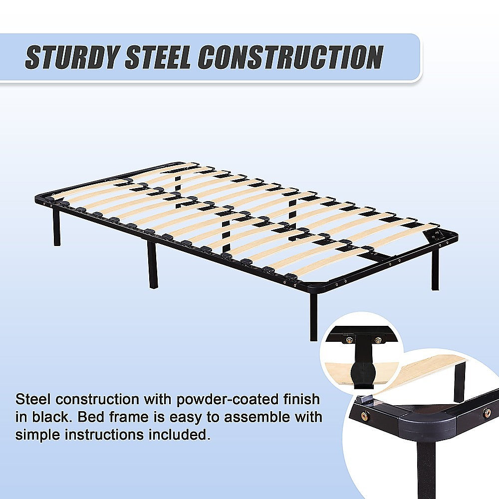 King Single Metal Bed Frame - Bedroom Furniture-Furniture > Bedroom > Beds & Bed Frames-PEROZ Accessories