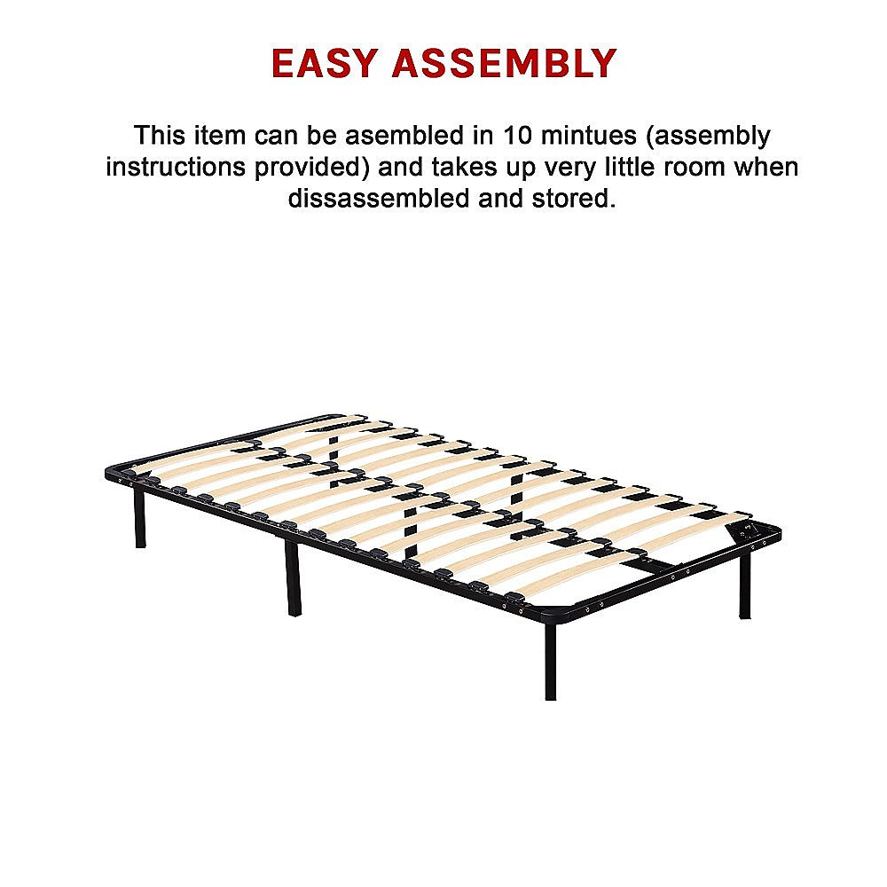 King Single Metal Bed Frame - Bedroom Furniture-Furniture > Bedroom > Beds & Bed Frames-PEROZ Accessories