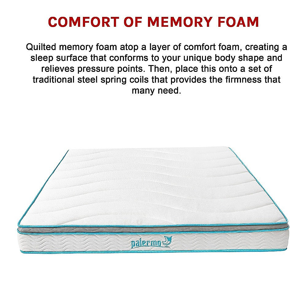 King 20cm Hybrid Mattress – Memory Foam and Innerspring Support-Furniture > Mattresses-PEROZ Accessories