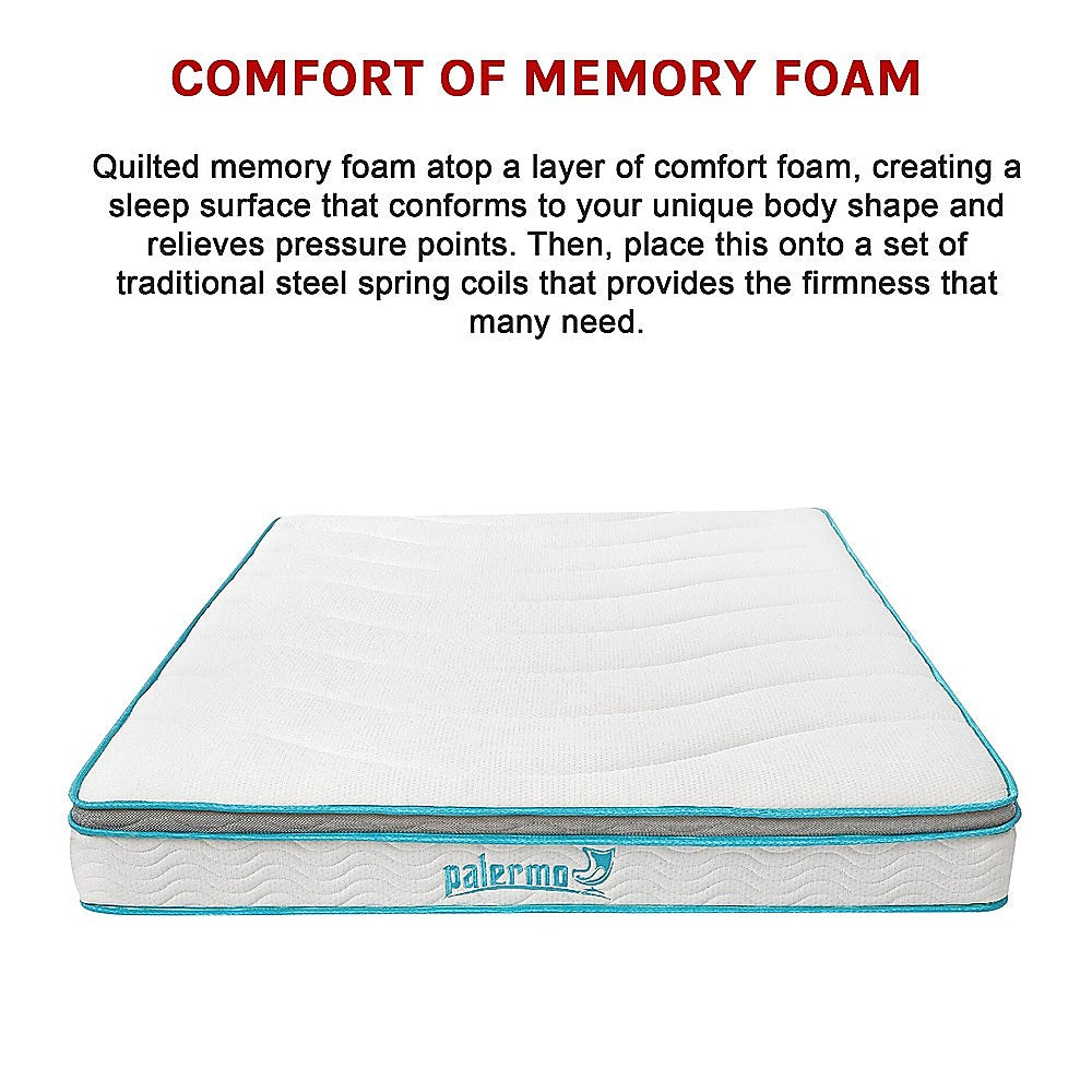 Queen 20cm Hybrid Mattress – Memory Foam and Innerspring Support-Furniture > Mattresses-PEROZ Accessories