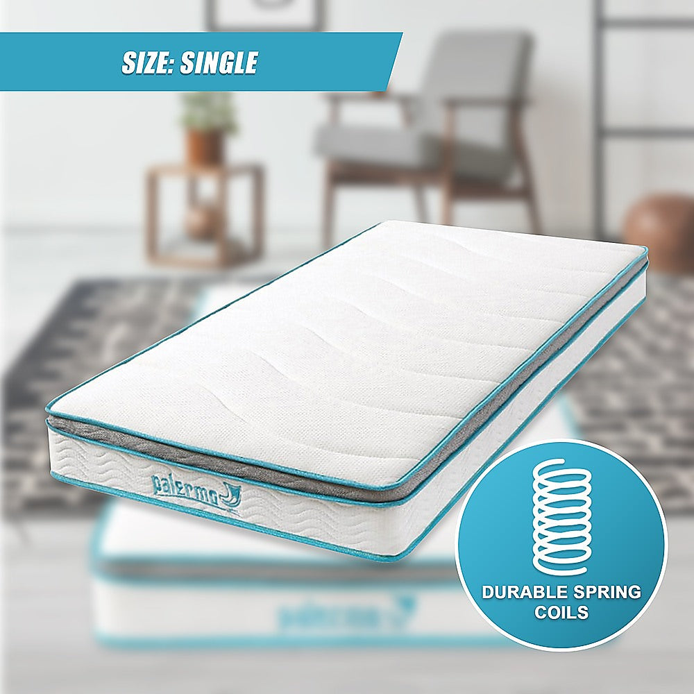 Single 20cm Hybrid Mattress – Memory Foam and Innerspring Support-Furniture > Mattresses-PEROZ Accessories