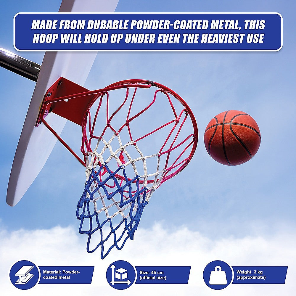 Pro Size Wall Mounted Basketball Hoop Ring Goal Net Rim Dunk Shooting Outdoor-Sports & Fitness > Fitness Accessories-PEROZ Accessories