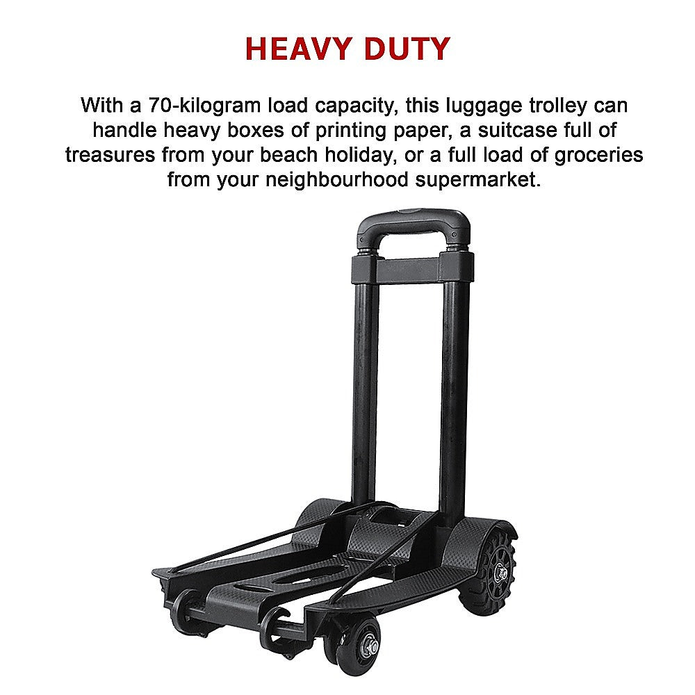 Portable Cart Folding Dolly Push Truck Hand Collapsible Trolley Luggage 70Kg-Outdoor > Others-PEROZ Accessories