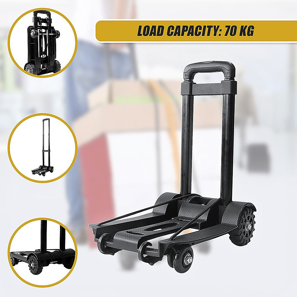 Portable Cart Folding Dolly Push Truck Hand Collapsible Trolley Luggage 70Kg-Outdoor > Others-PEROZ Accessories