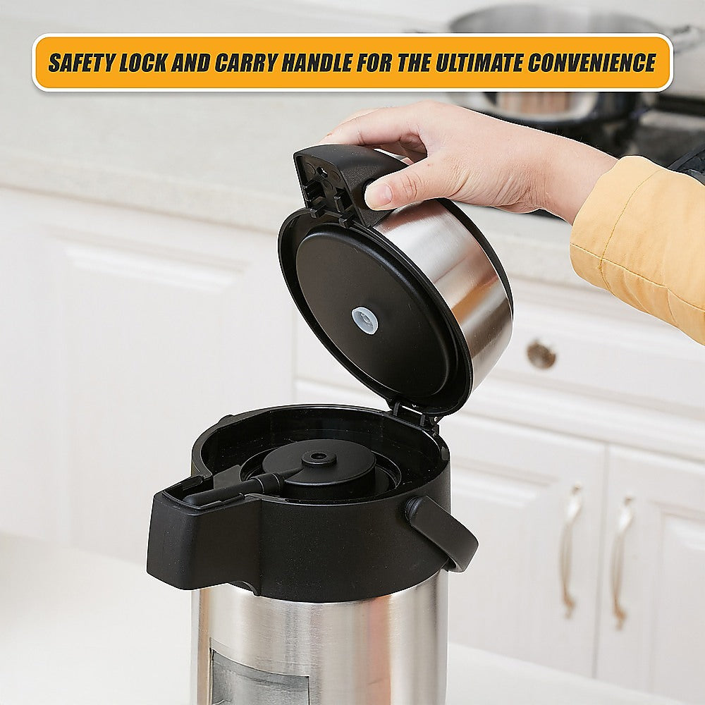 Air Pot for Tea Coffee 5L Pump Action Insulated Airpot Flask Drink Dispenser-Home & Garden > Kitchenware-PEROZ Accessories