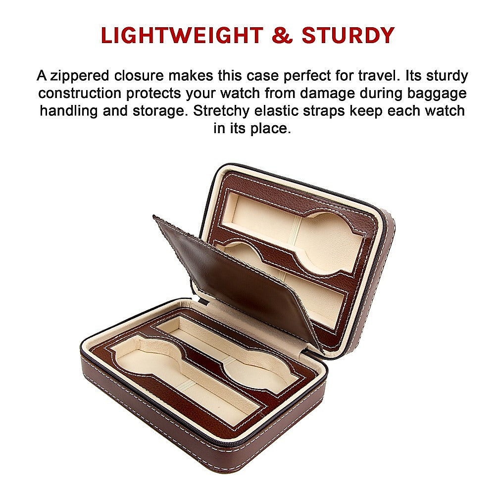 4 Watch Box Display Travel Case PU Leather-Home & Garden > Hobbies-PEROZ Accessories
