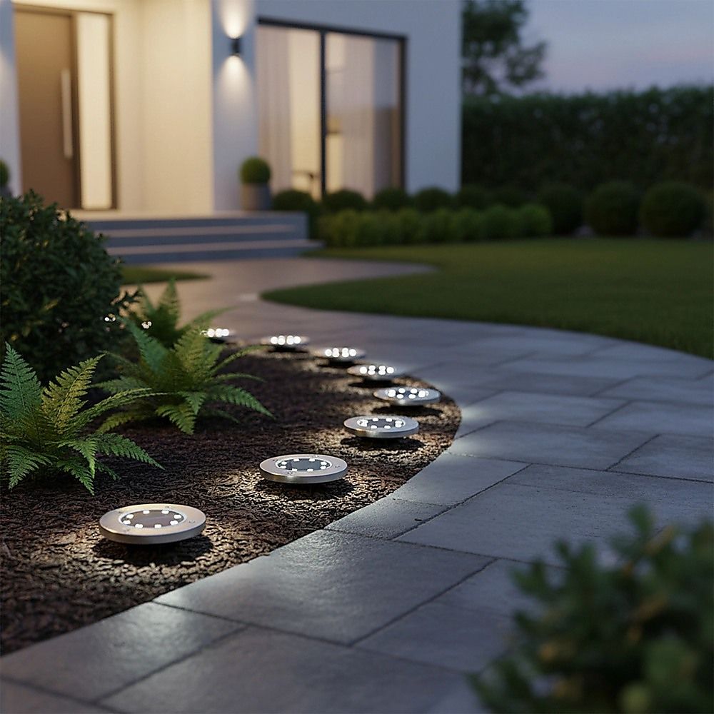 12x Solar Powered LED Buried Inground Recessed Light Garden Outdoor Deck Path-Home & Garden > Garden Lights-PEROZ Accessories