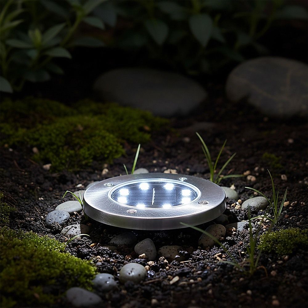 12x Solar Powered LED Buried Inground Recessed Light Garden Outdoor Deck Path-Home & Garden > Garden Lights-PEROZ Accessories