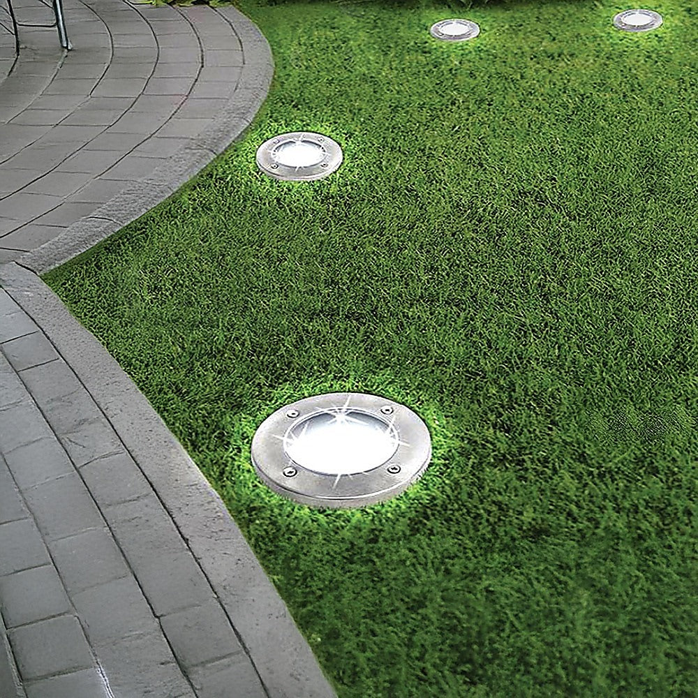 12x Solar Powered LED Buried Inground Recessed Light Garden Outdoor Deck Path-Home & Garden > Garden Lights-PEROZ Accessories