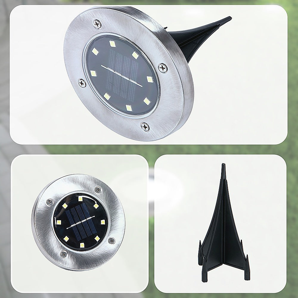 12x Solar Powered LED Buried Inground Recessed Light Garden Outdoor Deck Path-Home & Garden > Garden Lights-PEROZ Accessories